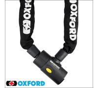 Oxford 1 1.2m Alarm 10 10mm Square Link General Purpose Chain Lock Motorcycle/Bicycle Security, Black