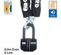 Oxford Boss Motorcycle Alarm Chain & Lock Motorbike Security Sold Secure 2.0 M
