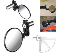 Oxford Fold-Away Bar-end Motorcycle Mirrors | Foldable Motorbike Mirror Set, Black