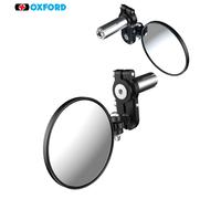 Oxford Fold-Away Bar-end Motorcycle Mirrors | Foldable Motorbike Mirror Set, Black