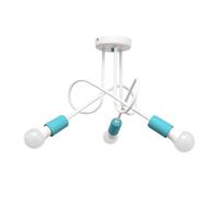 Oxford Multi Arm Semi Flush Ceiling Light White Turqouise 50cm Netlighting White One Size