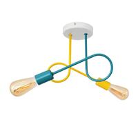 Oxford Multi Arm Semi Flush Ceiling Light White Yellow Turquoise 38cm Netlighting Multi One Size