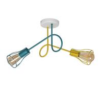Oxford Multi Arm Semi Flush Ceiling Light White Yellow Turquoise 42cm Netlighting Multi One Size