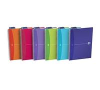 Oxford My Color Spiralbound Notebook A4 100 Pages 5 x 5 Squares Assorted Polypropylene Covers