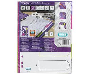 Oxford myColour A4 Plastic Index Blank 5 Sheets 5 Pieces