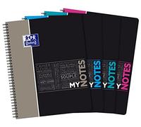 Oxford MyNotes Student Notebook A4+ Large Squares Seyès 160 Pages Full Bound Card Cover Random Colours 400156891 Grey/Blue/Aqua/Pink