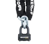 Oxford LK473 Nemesis 16mm Round Link Chain & Shackle Padlock Motorcycle Lock, Black, 1.5m
