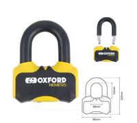 Oxford Nemesis Motorcycle Disc Lock Yellow ultra-strong Padlock 16mm