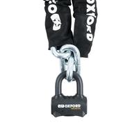 Oxford LK473 Nemesis 16mm Round Link Chain & Shackle Padlock Motorcycle Lock, Black, 1.5m
