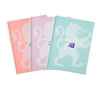 OXFORD Notebook 400140979 A5+ Ruled Twin Wire Card Assorted Perforated 140 Pages Pack of 3