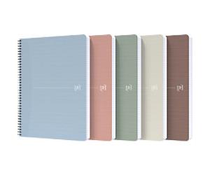 OXFORD Notebook 400154144 A4 Ruled Twin Wire Card Assorted 180 Pages 90 Sheets Pack of 5