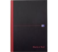 OXFORD Notebook Black n' Red A4 Ruled Casebound Cardboard Hardback Black, Red 192 Pages