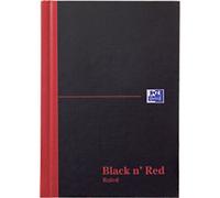 OXFORD Notebook Black n' Red A6 Ruled Casebound Cardboard Hardback Black, Red 192 Pages