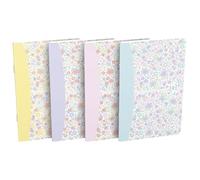 Oxford Notebook Floral Lined 9 x 14 cm 80 Pages Soft Cover 4 Designs Pack of 10