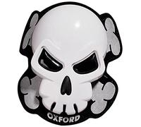 Oxford Skull Motorcycle Knee Sliders Motorbike Knee Protectors White Universal