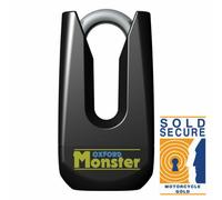 Oxford Monster Motorcycle Motorbike Disc Lock Shackle Thatcham Strong Black New