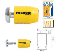 Oxford OF40 Patriot Ultra Strong Motorbike Motorcycle Disc Lock Yellow 14mm