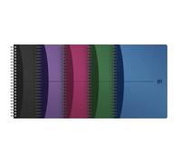 Oxford Office A5 Opaque Poly Cover Wirebound Notebook Narrow Ruled with Margin 180 Page including Repositionable Divider/Ruler, Assorted Colours, 5 Notebooks