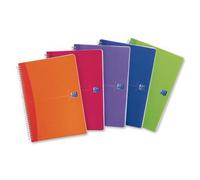 Oxford Office Assorted A5 Ruled Feint and Margin Wirebound Notebook (Pack of 5)