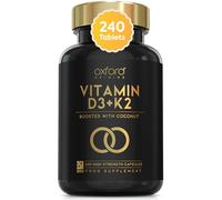 Oxford Origins Vitamin D3 K2 Capsules | Made in The UK | 4000 iu Vitamin D3 & 100mcg K2 MK7 | Boosted with Coconut MCTs for Absorption | 4 Month Supply - 240 Capsules