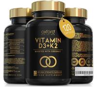 Vitamin D3 K2 Capsules - 4000 IU Vitamin D & 100mcg Vitamin K MK7 - Boosted with Coconut MCTs for Absorption | 120 High Strength Vitamin D and K2 Capsules | 4 Month Supply | UK Made & Vegetarian