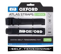 Atlas G-Hook (Pair), 26mm x 1.2m, Black. Motorcycle Adjustable Luggage Strap