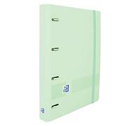 Oxford, Oxford Live & Go 4 Ring Plastic Polyfoam Binder with Spare Stickers 100 Sheets with 5 Strips Ice Mint