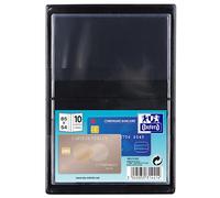 OXFORD Pack of 10 Cases of 10 A4 Cards with PVC Cover Thickness 30/100 Black