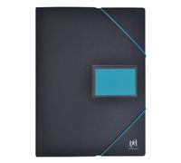 OXFORD Pack of 15 A4 Student Document Sleeves 120 Pages / 60 Pockets Polypropylene Cover Two-Tone Black/Blue