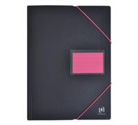 OXFORD Pack of 15 A4 Student Document Sleeves 120 Pages / 60 Pockets Polypropylene Cover Two-Tone Black/Pink