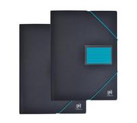 OXFORD Pack of 2 A4 Display Folders with 200 Views and 100 Pockets in Black and Blue