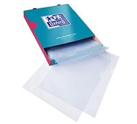 OXFORD Pack of 4 Boxes of 100 High Resistance Corner Pockets A4 Smooth PVC Thickness 15/100 Colourless