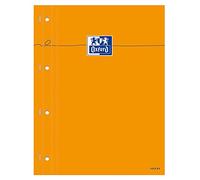 OXFORD Pack of 5 Perforated Notepads A4+ Large Squares Seyès 80 Sheets Stapled Side Cover Card Cover Orange