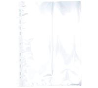 OXFORD Pack of 50 A4 Smooth Perforated Plastic Sleeves 5/100 Thickness Colourless