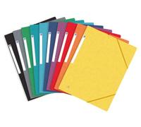OXFORD Pack of 50 Folders with 3 Flaps Top File + A4 with Elastic Card Cover Assorted Colours