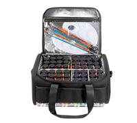 Oxford Paint Organizer Bag - Large Capacity Holder, Tool Storage Sections With Dividers, Reliable Protection Carrier | Art Supply Transport, Paint Pouring Kit, Studio Storage, Creative Class