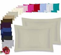 Oxford Pair Pillow Cases 100% Percale 180 Thread Count Hotel Quality * Textile.Plus* (Oxford Grey)