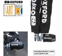 Oxford LK747 Patriot Lock Motorcycle Chain & Padlock, Black, 2.0m