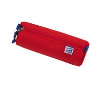 Oxford Pencil Case for Girls and Boys, Diameter 7 cm, Round, Large, Durable, Red