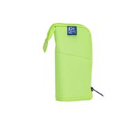 Oxford Pencil Case Stand Up Pen Holder with Zip Pen Bag Light Green, Light Green