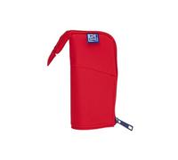 Oxford Pencil Case Stand Up Pen Holder with Zip Pen Bag Red, red, 20,5 x 10,5 x 2,7 cm, Pencil case