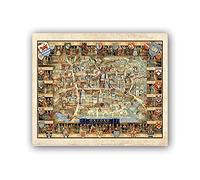 Oxford Pictorial Map | Vintage Antique | 1948 | Old Map Wall Print| Poster Wall Art|Wall Art|Kerry Lee (170gsm MATT paper)