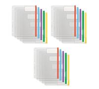 Oxford Plastic Binder Dividers, Full Pocket Top & Side Loading Sheet Protector Dividers, Built in Extra Large Tabs, Asst Colors, 5-Tab, 3 Sets (89651)