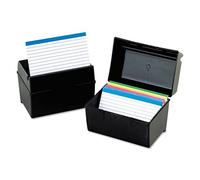 Oxford Plastic Index Card Box, 4 x 6 Inches, 400 Card Capacity, Black (01461)