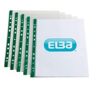 Oxford Multi Punched Pocket Polypropylene A4 55 Micron Top Opening Green Strip Clear (Pack 100) 400002137