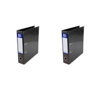 Oxford Premium A4 Lever Arch File, Charcoal Black Single Folder, Heavy Duty (Pack of 2)