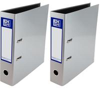 Oxford Premium A4 Lever Arch File, Silver Single Folder, Heavy Duty (Pack of 2)