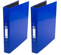 Oxford Premium A4 Ring Binder, Blue Single Folder, 25mm Capacity, Laminated Paper on Board (Pack of 2)