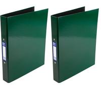 Oxford Premium A4 Ring Binder, Dark Green Single Folder, 25mm Capacity, Laminated Paper on Board (Pack of 2)