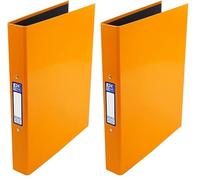Oxford Premium A4 Ring Binder, Orange Single Folder, 25mm Capacity, Laminated Paper on Board (Pack of 2)